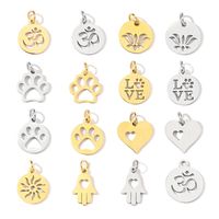 20 PCS/Package 201 Stainless Steel 18K Gold Plated Solid Color Polished Pendant main image 5