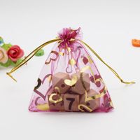 Casual Simple Style Heart Shape Organza Jewelry Packaging Bags sku image 6