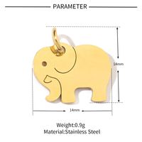 20 PCS/Package 201 Stainless Steel 18K Gold Plated Elephant Leaves Wings Polished Pendant Bracelets sku image 9