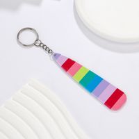 Simple Style Classic Style Color Block Arylic Iron Patchwork LGBT Pride Month Keychain main image 3