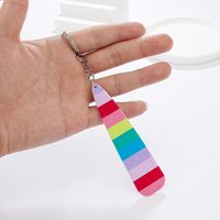 Simple Style Classic Style Color Block Arylic Iron Patchwork LGBT Pride Month Keychain main image 1