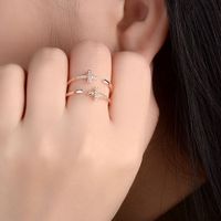 Copper Lady Simple Style Classic Style Inlay Geometric Cross Zircon Open Rings main image 1