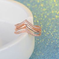 Copper Lady Simple Style Classic Style Inlay Geometric Zircon Open Rings main image 4