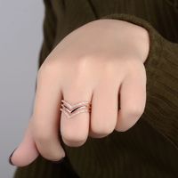 Copper Lady Simple Style Classic Style Inlay Geometric Zircon Open Rings main image 3