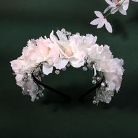 Women's Wedding Sweet Flower Artificial Crystal Cloth Beaded Flowers Hair Band main image 4