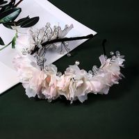 Women's Wedding Sweet Flower Artificial Crystal Cloth Beaded Flowers Hair Band main image 5