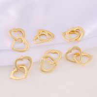 1 Piece 16 * 17mm Copper 18K Gold Plated Double Heart Heart Shape Polished Pendant main image 4