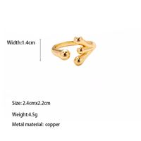 Copper Brass Gold Plated Simple Style Classic Style Asymmetrical Plating Solid Color Zircon Open Rings main image 2