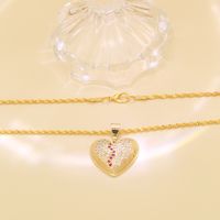 Großhandel Luxuriös Romantisch Pendeln Herzform Kupfer Überzug Inlay K Vergoldet Zirkon Halskette main image 3