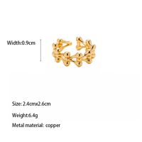 Copper Brass Gold Plated Simple Style Classic Style Asymmetrical Plating Solid Color Zircon Open Rings sku image 1