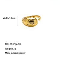 Copper Brass Gold Plated Simple Style Solid Color Plating Inlay Solid Color Zircon Open Rings main image 5