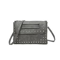 Women's Medium Pu Leather Solid Color Basic Classic Style Rivet Zipper Crossbody Bag sku image 1