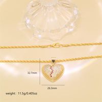 Großhandel Luxuriös Romantisch Pendeln Herzform Kupfer Überzug Inlay K Vergoldet Zirkon Halskette sku image 1