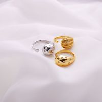 Copper Brass Gold Plated Simple Style Solid Color Plating Inlay Solid Color Zircon Open Rings main image 1