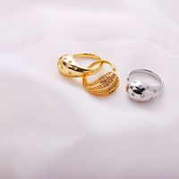 Copper Brass Gold Plated Simple Style Solid Color Plating Inlay Solid Color Zircon Open Rings main image 3