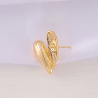 1 Pair 17 * 22mm Copper Zircon 18K Gold Plated Heart Shape Polished Earring Findings main image 4