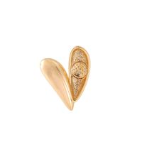 1 Pair 17 * 22mm Copper Zircon 18K Gold Plated Heart Shape Polished Earring Findings main image 6