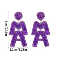 1 Pair Simple Style Letter Beaded Beaded Sequin Nonwoven Drop Earrings main image 2