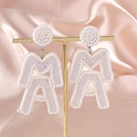 1 Pair Simple Style Letter Beaded Beaded Sequin Nonwoven Drop Earrings main image 4
