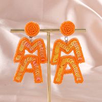 1 Pair Simple Style Letter Beaded Beaded Sequin Nonwoven Drop Earrings main image 6
