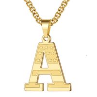 Hip-Hop Vintage Style Letter American Flag 304 Stainless Steel Plating 18K Gold Plated Unisex Pendant Necklace main image 1