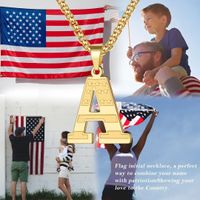 Hip-Hop Vintage Style Letter American Flag 304 Stainless Steel Plating 18K Gold Plated Unisex Pendant Necklace main image 4