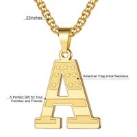 Hip-Hop Vintage Style Letter American Flag 304 Stainless Steel Plating 18K Gold Plated Unisex Pendant Necklace main image 2