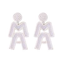 1 Pair Simple Style Letter Beaded Beaded Sequin Nonwoven Drop Earrings sku image 4