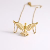 304 Stainless Steel Copper 18K Gold Plated Elegant Sweet Simple Style Plating Inlay Animal Eagle Butterfly Zircon Jewelry Set main image 7