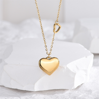 Fashion Heart Shape Titanium Steel Plating Pendant Necklace 1 Piece sku image 1