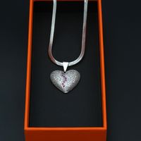 Hip-Hop Streetwear Heart Shape 304 Stainless Steel Plating Inlay Zircon White Gold Plated Men's Pendant Necklace main image 3