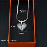 Hip-Hop Streetwear Heart Shape 304 Stainless Steel Plating Inlay Zircon White Gold Plated Men's Pendant Necklace sku image 1