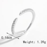 Sterling Silver White Gold Plated Elegant Princess Romantic Plating Inlay V Shape Rectangle Zircon Open Rings sku image 1