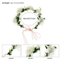 Women's Bridal Sweet Flower Cloth Ribbon Braid Flowers Hair Band Wreath sku image 4