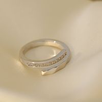 Copper 18K Gold Plated White Gold Plated Cute Business Sweet Plating Inlay Irregular Zircon Open Rings main image 5