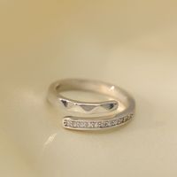 Copper 18K Gold Plated White Gold Plated Cute Business Sweet Plating Inlay Irregular Zircon Open Rings main image 6