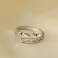 Copper 18K Gold Plated White Gold Plated Cute Business Sweet Plating Inlay Irregular Zircon Open Rings sku image 2