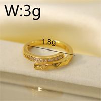 Copper 18K Gold Plated White Gold Plated Cute Business Sweet Plating Inlay Irregular Zircon Open Rings sku image 1