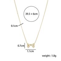 Sterling Silver 14K Gold Plated Simple Style Classic Style Plating Bow Knot Pendant Necklace main image 6