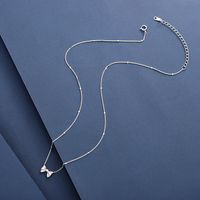 Sterling Silver 14K Gold Plated Simple Style Classic Style Plating Bow Knot Pendant Necklace main image 2