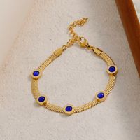 Simple Style Classic Style Color Block 304 Stainless Steel Natural Stone 18K Gold Plated Crystal Bracelets In Bulk main image 3