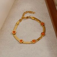 Simple Style Classic Style Color Block 304 Stainless Steel Natural Stone 18K Gold Plated Crystal Bracelets In Bulk main image 6