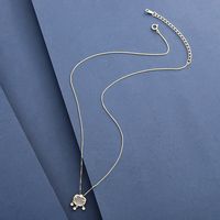 Sterling Silver 14K Gold Plated Simple Style Classic Style Plating Solid Color Pendant Necklace main image 2
