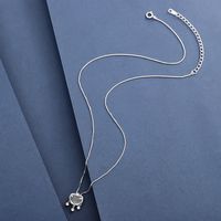 Sterling Silver 14K Gold Plated Simple Style Classic Style Plating Solid Color Pendant Necklace main image 3