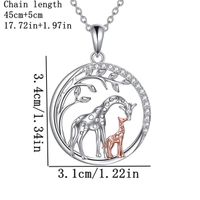 Artistic Animal Giraffe Alloy Inlay Rhinestones Silver Plated Women's Pendant Necklace main image 4