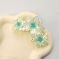 Cute Sweet Solid Color Flower Plastic Stoving Varnish Hair Claws sku image 36