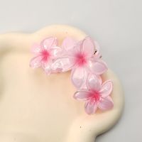 Cute Sweet Solid Color Flower Plastic Stoving Varnish Hair Claws sku image 34