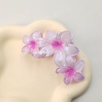 Cute Sweet Solid Color Flower Plastic Stoving Varnish Hair Claws sku image 32