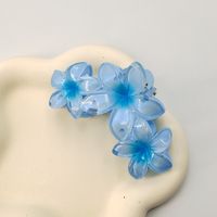 Cute Sweet Solid Color Flower Plastic Stoving Varnish Hair Claws sku image 38