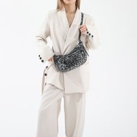 Women's Pu Leather Leopard Classic Style Sewing Thread Dumpling Shape Zipper Crossbody Bag main image 6